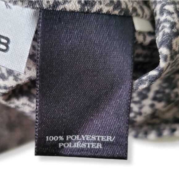 Women Ann Taylor Top Blouse MP Flowy Pleat Career Modern Lightweight Black White - Picture 5 of 14